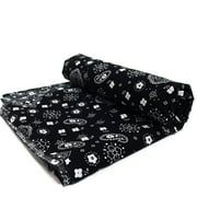 Shason Textile 3 Yards Cut Craft Projects Poly Cotton Print Bandana, Black, Available In Multiple Colors