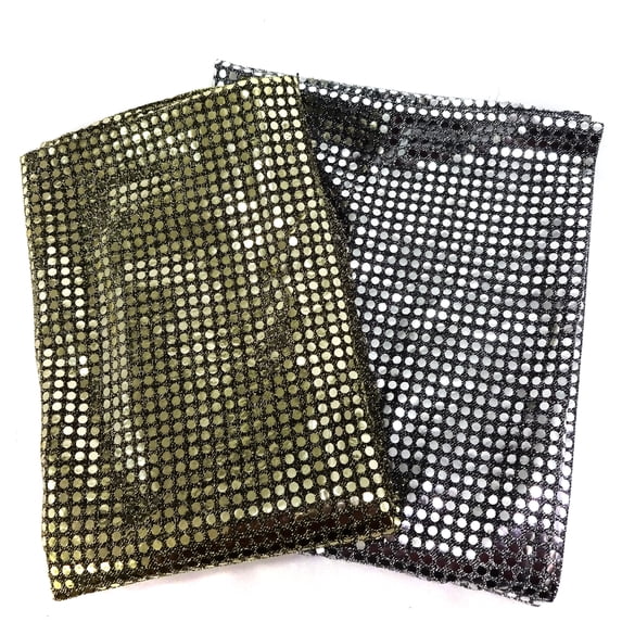 Shason Textile (3 Yards Cut) Spangle Large Glitter Fabric Knit, Gold, Available In Multiple Colors