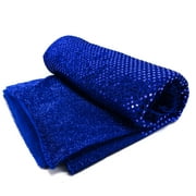 Shason Textile ( 3 Yards Cut ) Spangle Sequin Glitter Knit Fabric, Cobalt