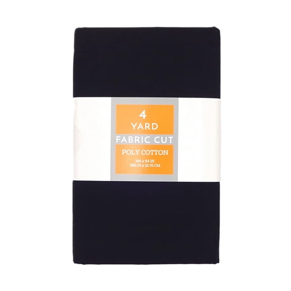 Shason Textile 4 Yard Cut Poly Cotton Fabric, Black, 44" Wide for Craft & Quilting Projects