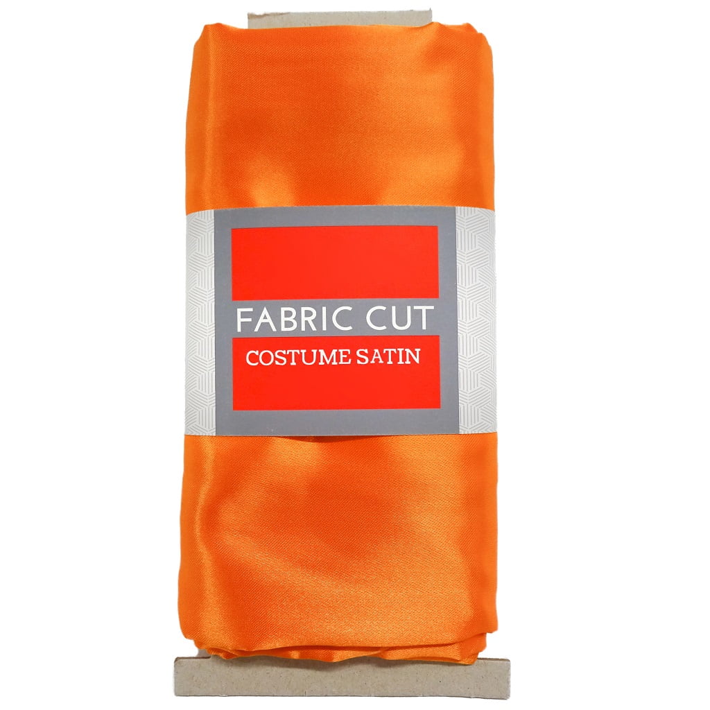 Shason Textile (4 Yards Precut) Special Occasion Costume Satin Precut Fabric, Orange