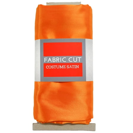 Shason Textile (4 Yards Precut) Special Occasion Costume Satin Precut Fabric, Orange
