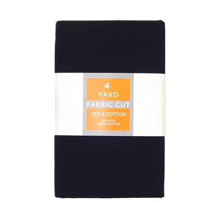 Shason Textile 4 Yard Cut Poly Cotton Fabric, Black, 44" Wide for Craft & Quilting Projects