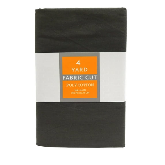 Shason Textile 44" x 4 Yards Polyester Blend Solid Sewing & Craft Precut Fabric, Charcoal