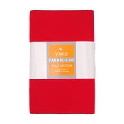 Shason Textile 4 Yard Cut Poly Cotton Fabric, Red, 44" Wide for Craft & Quilting Projects