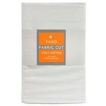 Shason Textile 44" x 4 Yards Polyester Blend Solid Sewing & Craft Precut Fabric, White