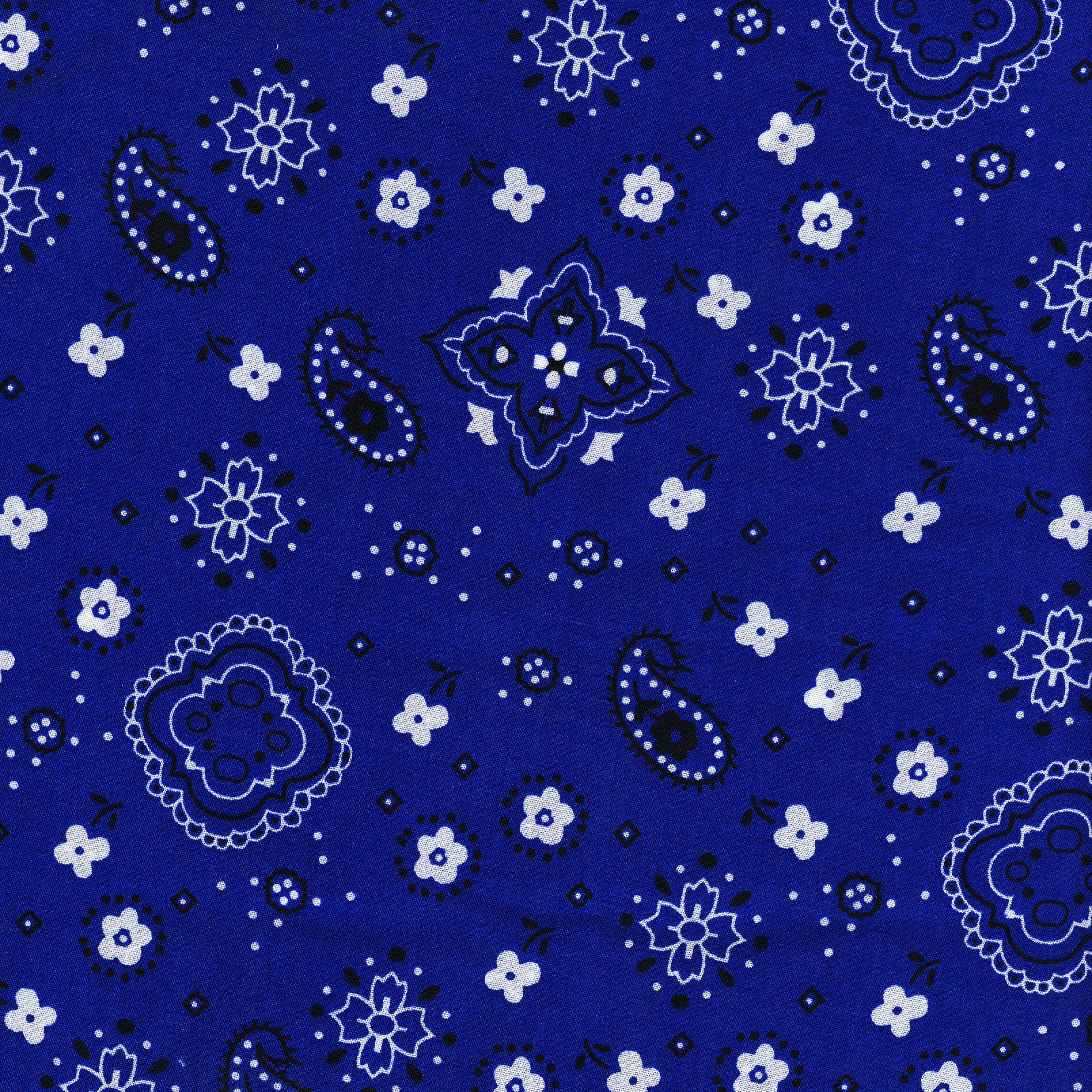 Shason Textile 45" x 2 yd Polyester Blend Printed Sewing & Craft Fabric, Bandana Navy