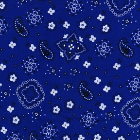 Shason Textile 45" x 2 yd Polyester Blend Printed Sewing & Craft Fabric, Bandana Navy