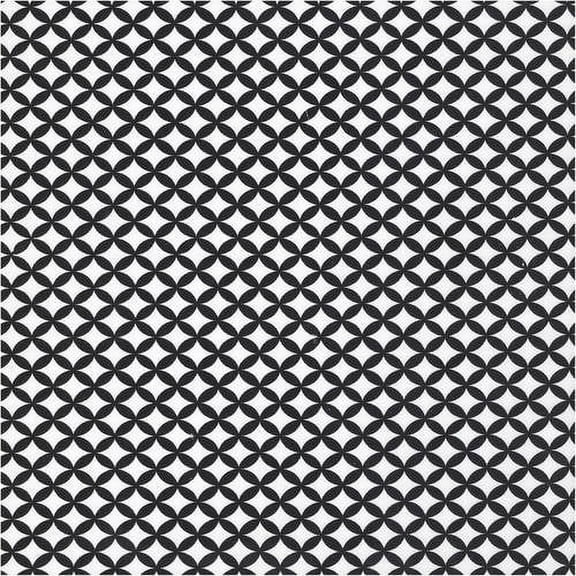 Shason Textile 45" x 3 yd Cotton Polyester Blend Geometric Sewing & Craft Fabric, Black and White