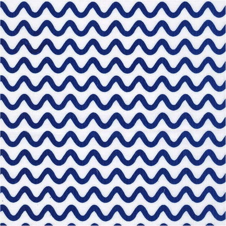 Shason Textile 45" x 3 yd Cotton Polyester Blend Geometric Sewing & Craft Fabric, Blue and White
