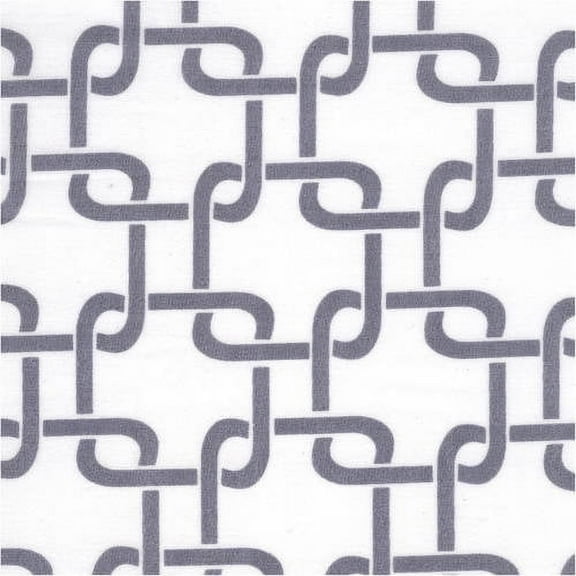 Shason Textile 45" x 3 yd Cotton Polyester Blend Geometric Sewing & Craft Fabric, Gray and White