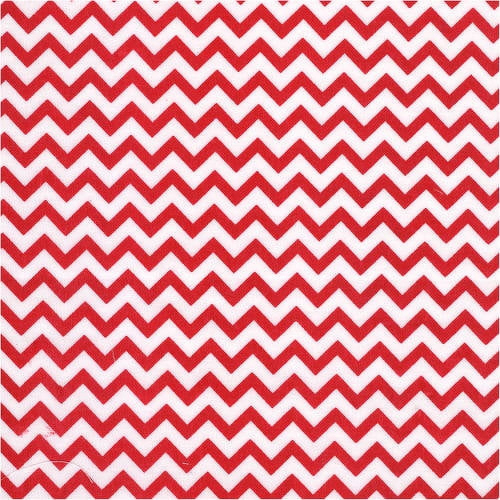 Shason Textile 45" x 3 yd Cotton Polyester Blend Geometric Sewing & Craft Fabric, Red and White