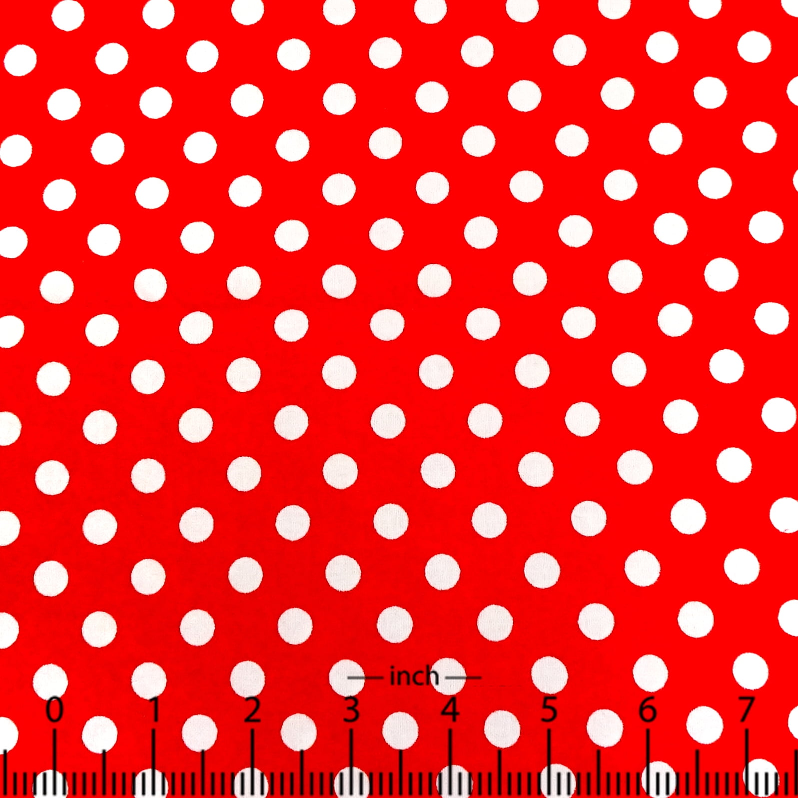 Shason Textile 45" x 4 yd 100% Cotton Dot-Print Apparel Fabric, Red and White