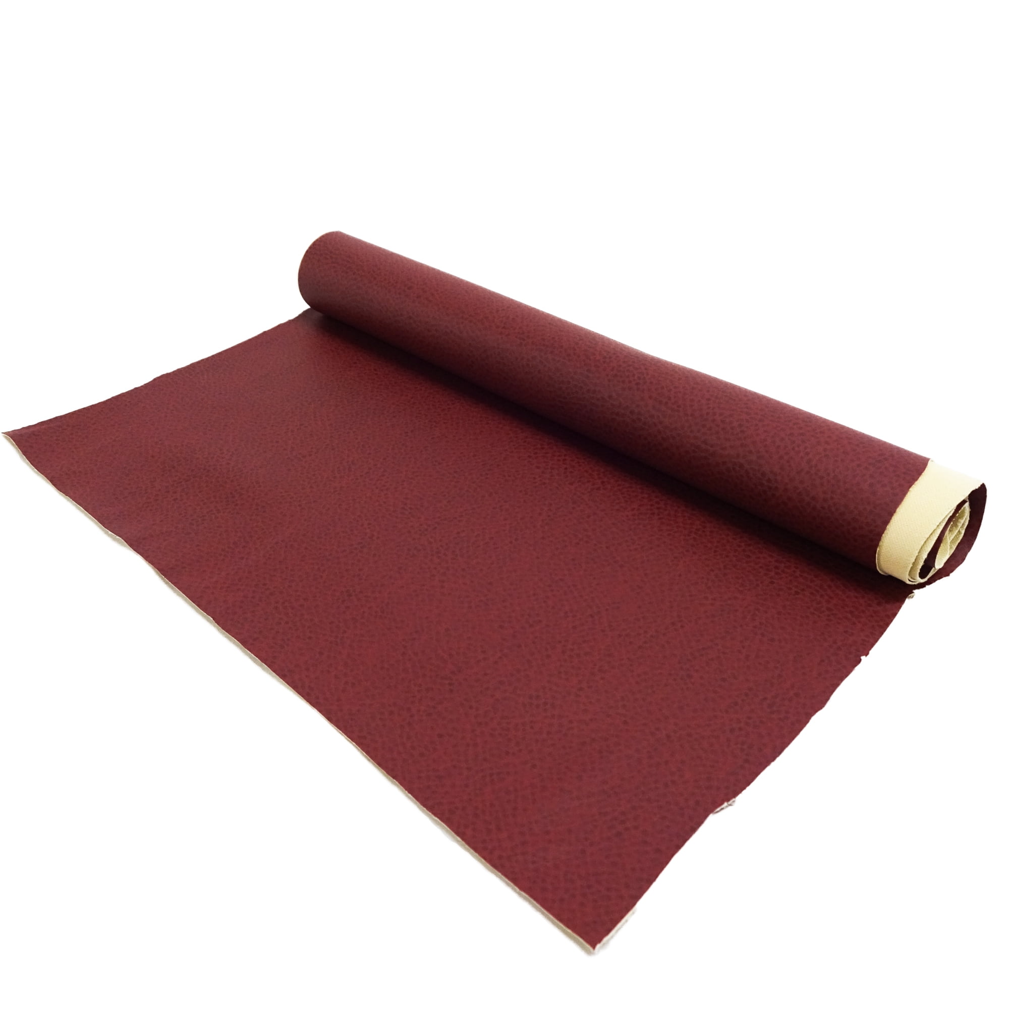 Shason Textile 54" x 4 Yards 100% Polyester Faux Leopard Leather Craft, Burgundy