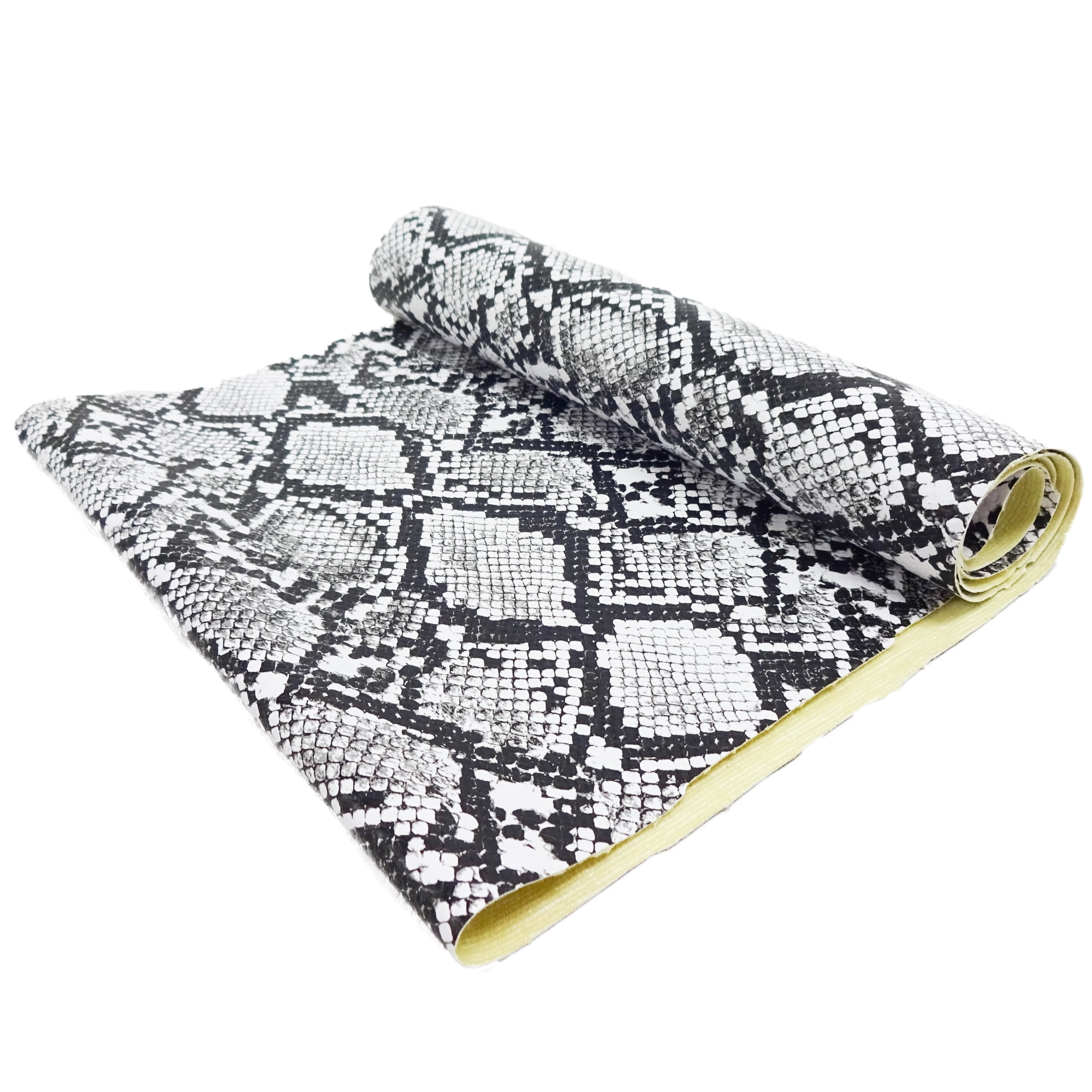 Shason Textile 54" x 8 Yards 100% Polyester Faux Snake Leather Apparel, White