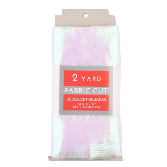 Shason Textile 55" Nylon Iridescent Solid Organza 2 Yards Precut Fabric, White