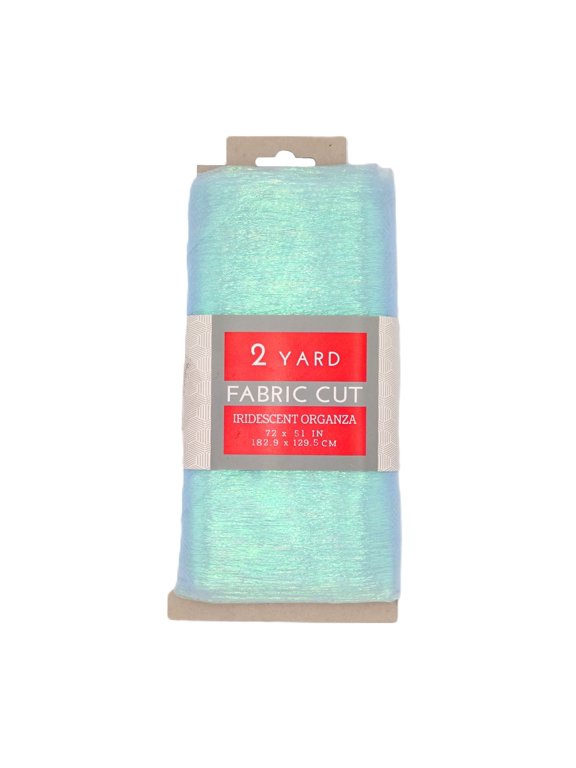51" Wide, Iridescent Solid Organza 2 Yards Precut Fabric, Blue