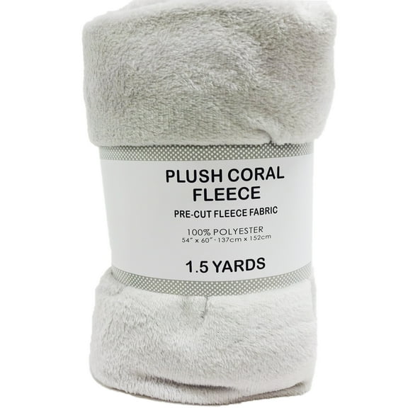 Shason Textile 1.5 Yard Cut Plush Coral Fleece Fabric, Light Gray, 54" Wide for Sewing & Crafts