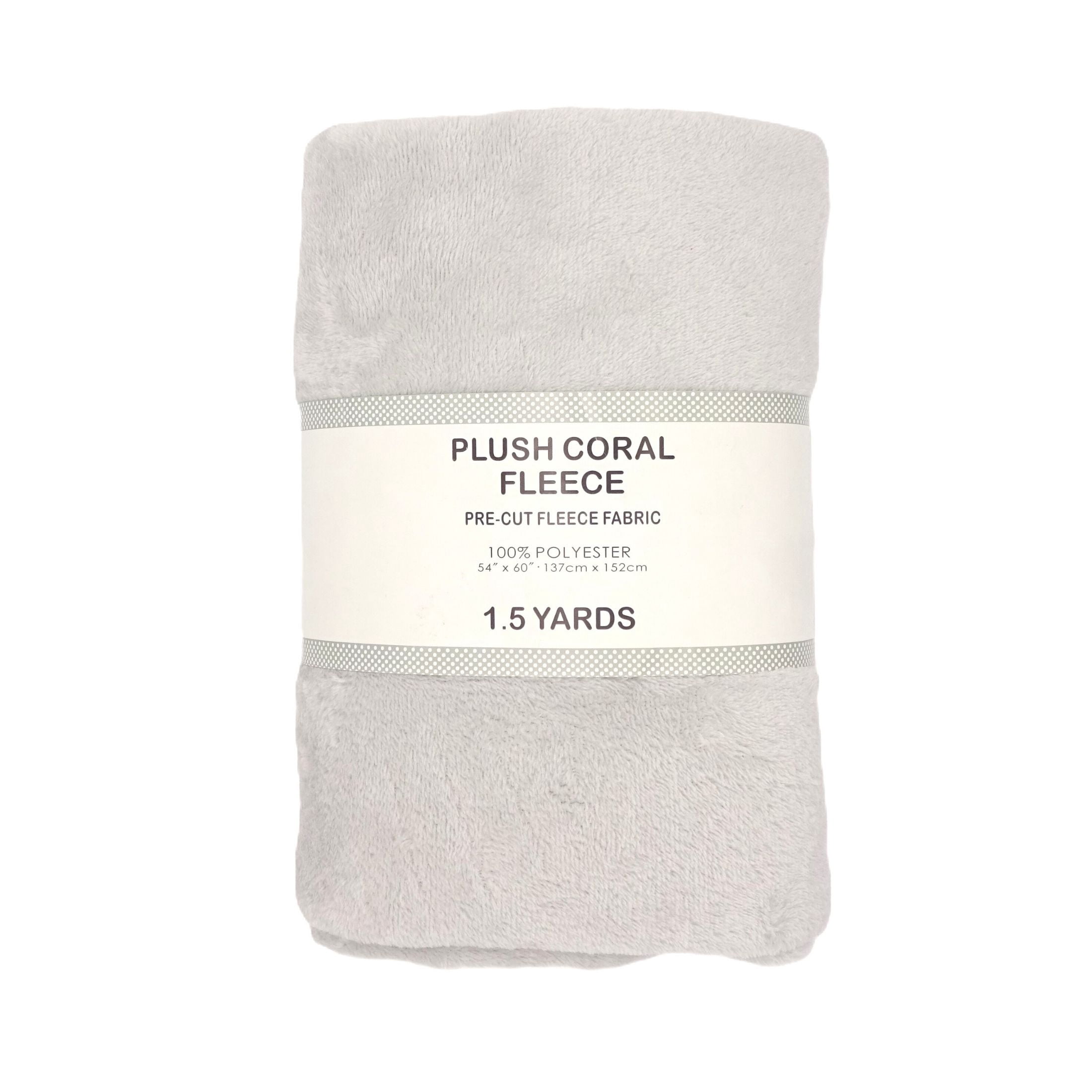 Shason Textile 1.5 Yard Cut Plush Coral Fleece Fabric, Light Gray