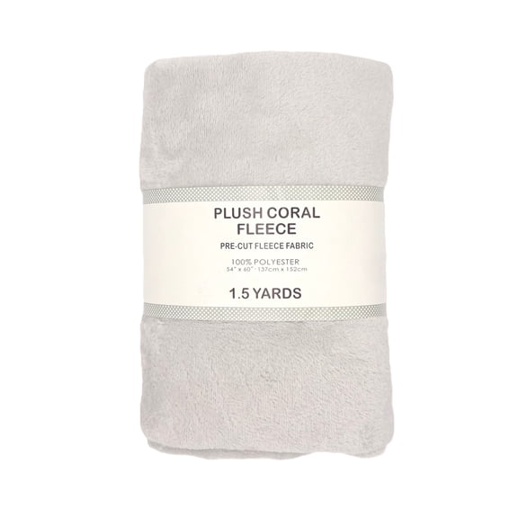 Shason Textile 1.5 Yard Cut Plush Coral Fleece Fabric, Light Gray, 54" Wide for Sewing & Crafts