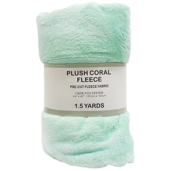 Shason Textile 1.5 Yard Cut Plush Coral Fleece Fabric, Aqua, 54" Wide for Sewing & Crafts