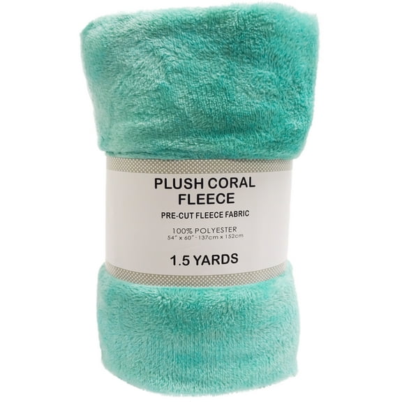 Shason Textile 1.5 Yard Cut Plush Coral Fleece Fabric, Turquoise, 54" Wide for Sewing & Crafts