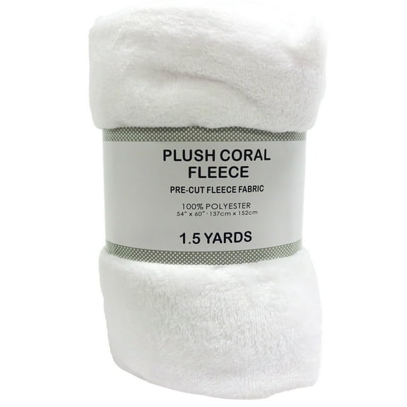 Shason Textile 1.5 Yard Cut Plush Coral Fleece Fabric, White, 54" Wide for Sewing & Crafts