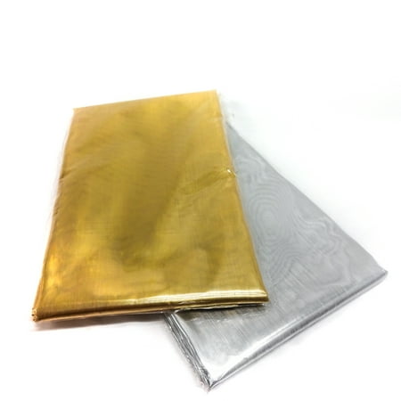 Shason Textile 60" 100% Polyester Lame Cosplay Tissue Craft Fabric By the Yard, Gold