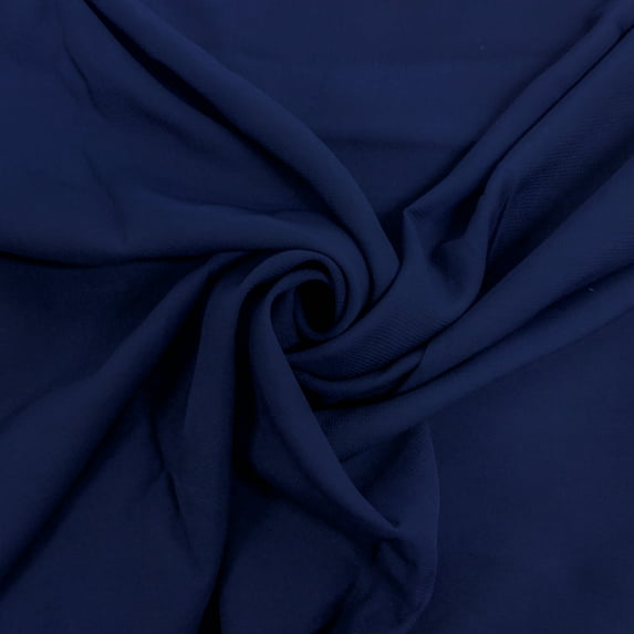Shason Textile 60" x 3 yd 100% Polyester Chiffon Solid Print Craft Fabric, Navy