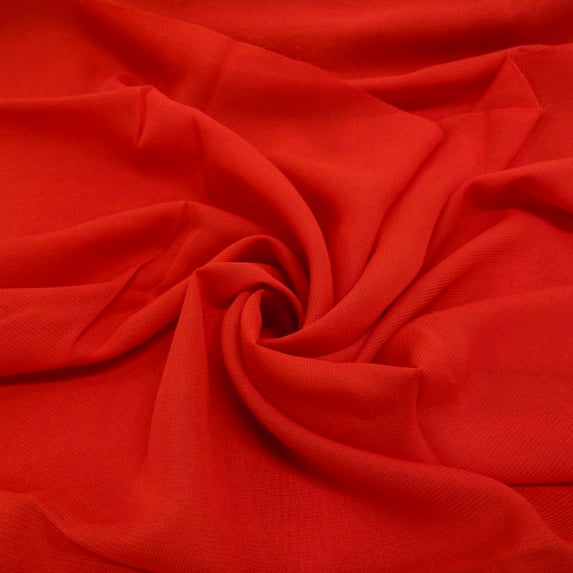 Shason Textile 60" x 3 yd 100% Polyester Chiffon Solid Print Craft Fabric, Red