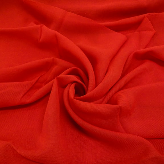Shason Textile 60" x 3 yd 100% Polyester Chiffon Solid Print Craft Fabric, Red