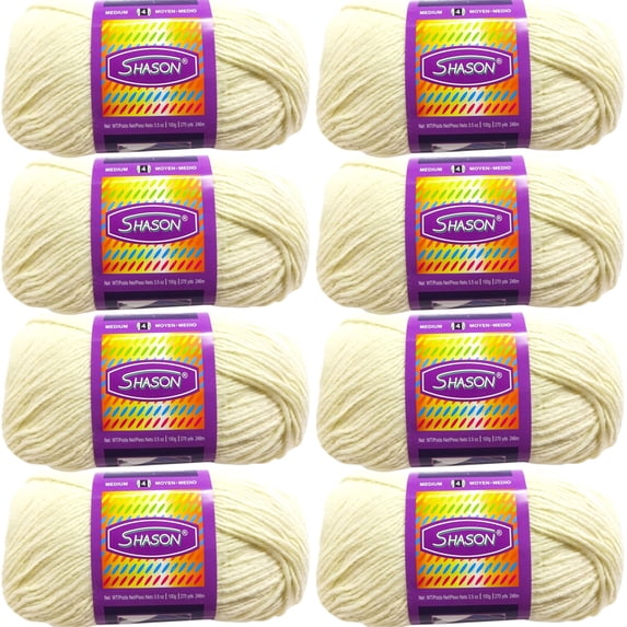 Shason Textile (8-Pack) Super Soft Acrylic Yarn, Ivory