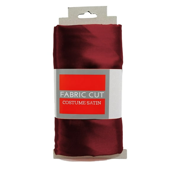 Shason Textile (8 Yards Precut) Special Occasion Costume Satin Precut Fabric, Burgundy