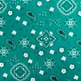thumbnail image 1 of Shason Textile Craft Project Poly Cotton Bandana Print Precut Fabric (2 Yards, Teal), 1 of 2