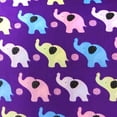 thumbnail image 1 of Shason Textile Craft Projects Poly Cotton Printed Precut Fabric (2 Yards, Purple Elephants), 1 of 2