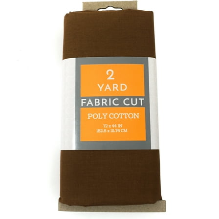 Shason Textile 2 Yard Cut Poly Cotton Fabric, Chocolate, 44" Wide for Craft & Quilting Projects