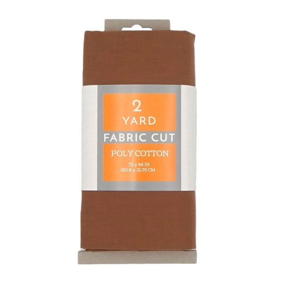 Shason Textile 2 Yard Cut Poly Cotton Fabric, Chocolate, 44" Wide for Craft & Quilting Projects