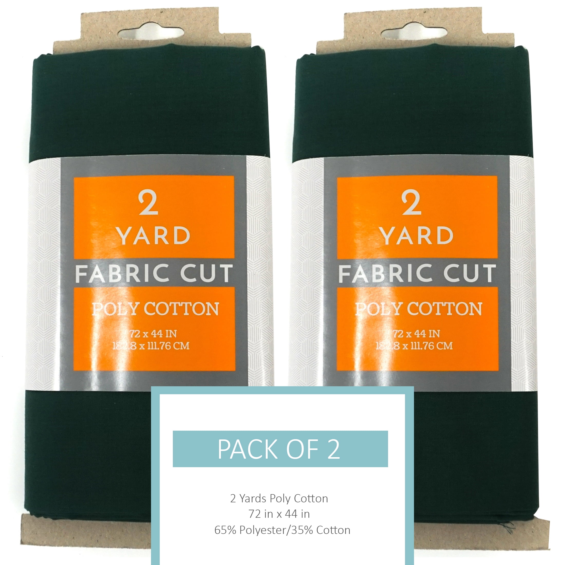 Shason Textile Craft Quilting Poly Cotton 2 Yards Precut Fabric, Hunter (Pack of 2)