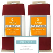Shason Textile Craft Quilting Poly Cotton 2 Yards Precut Fabric, Merlot (Pack of 2)