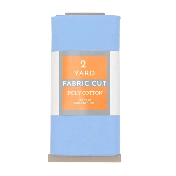 Shason Textile 2 Yard Cut Poly Cotton Fabric, Powder Blue, 44" Wide for Craft & Quilting Projects