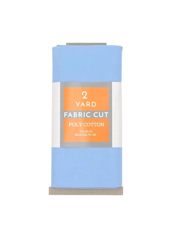 2 Yard Cut Poly Cotton Fabric, Powder Blue, 44" Wide for Craft & Quilting Projects
