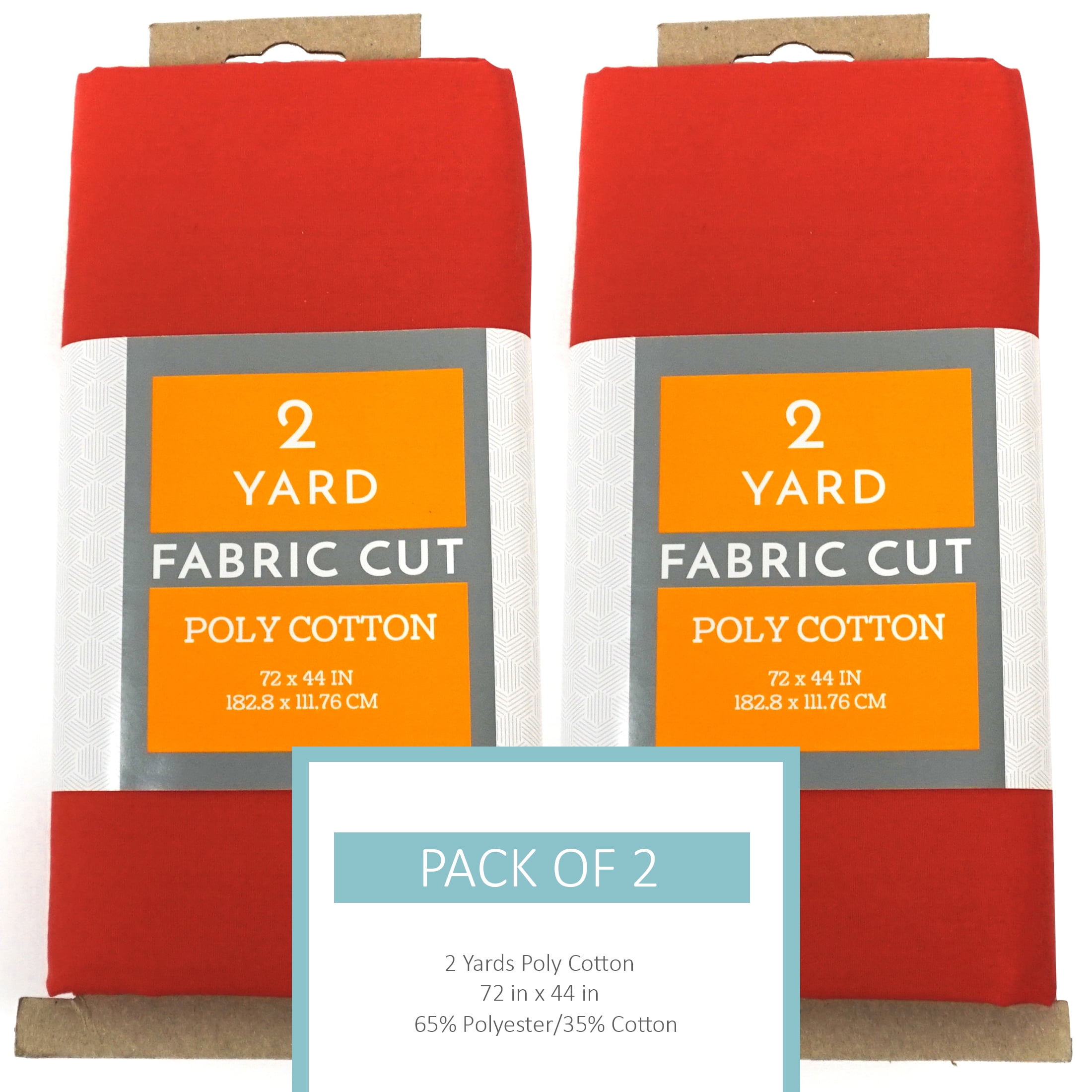 Shason Textile Craft Quilting Poly Cotton 2 Yards Precut Fabric, Ink (Pack of 2)