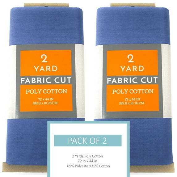 Shason Textile Craft Quilting Poly Cotton 2 Yards Precut Fabric, Steel (Pack of 2)