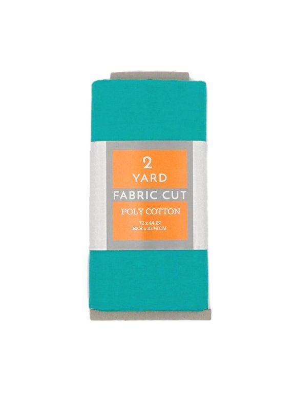 2 Yard Cut Poly Cotton Fabric, Teal, 44" Wide for Craft & Quilting Projects