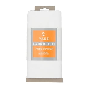 Shason Textile 2 Yard Cut Poly Cotton Fabric, White, 44" Wide for Craft & Quilting Projects