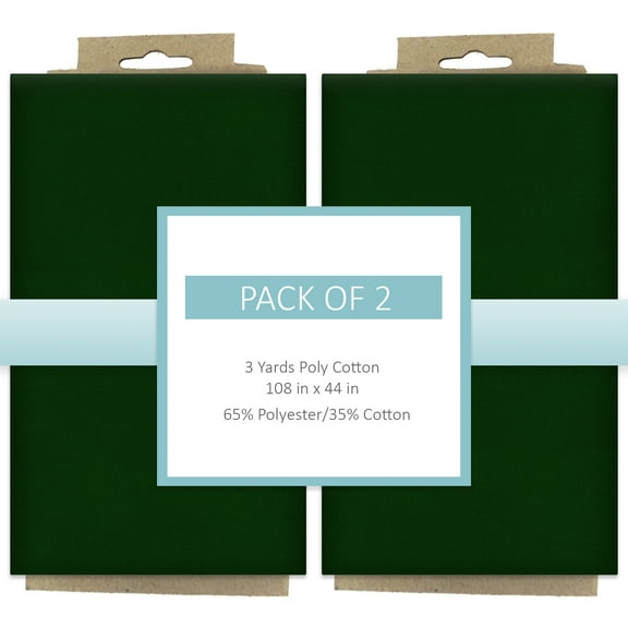 Shason Textile Craft Quilting Poly Cotton 3 Yards Precut Fabric, Hunter (Pack of 2)
