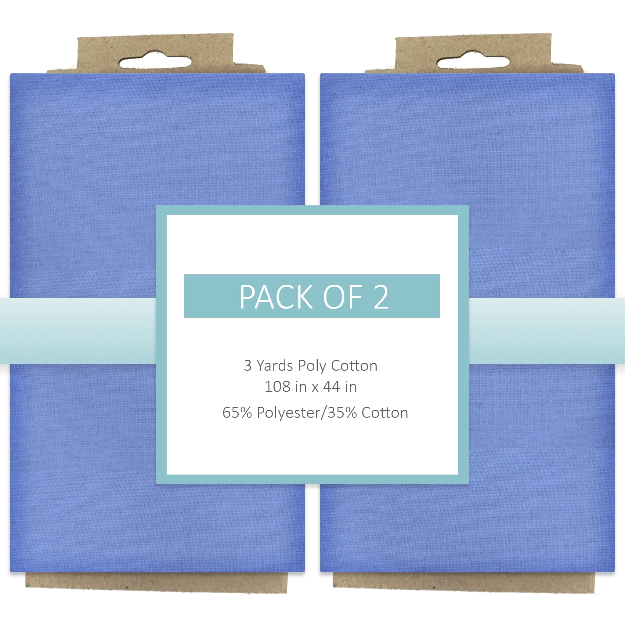 Shason Textile Craft Quilting Poly Cotton 3 Yards Precut Fabric, Steel (Pack of 2)