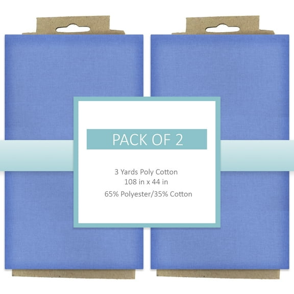 Shason Textile Craft Quilting Poly Cotton 3 Yards Precut Fabric, Steel (Pack of 2)
