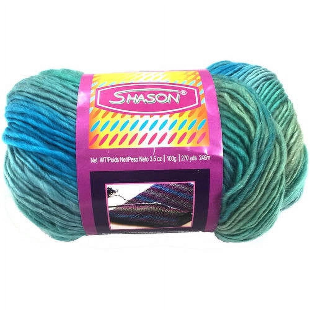 Shason Textile Light Acrylic Blue, Green and Multi-color Yarn, 270 yd