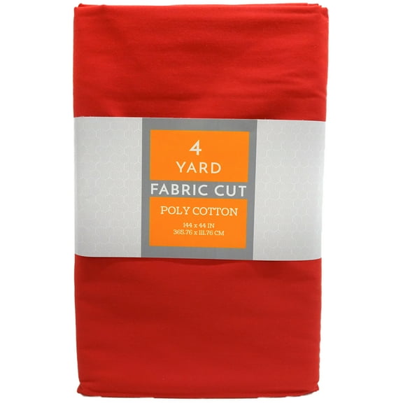 Shason Textile Poly Cotton (4 Yards Cut) x 44" Craft Projects Quilting Precut Fabric, Red